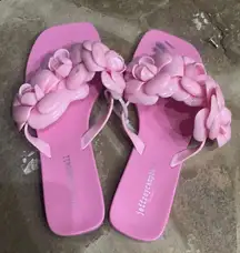 JEFFREE CAMPBELL Fleuris pink floral flower jelly sandals NWT 8 flip flops