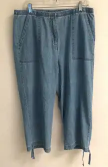 Vintage light wash Classic Element granny core pull on cropped denim jeans 14