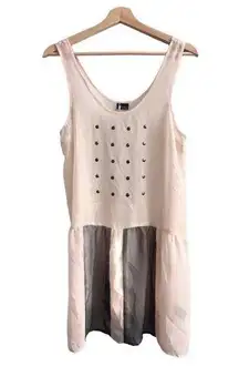 Sparkle & Fade SMALL Pink Studded Embellished Blouse Top Slip Urban Outfitters