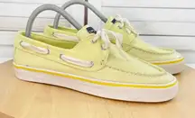 Sperry Topsider Sequin Jersey Knit Deck Boat Shoes Loafers Yellow 8