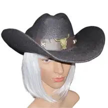 Summit hat company black felt cowgirl hat  with removable hat strap
