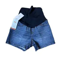 Women's'‎ Crossover Panel Over Belly MIDI Size 2 Jean Shorts Isabel Maternity