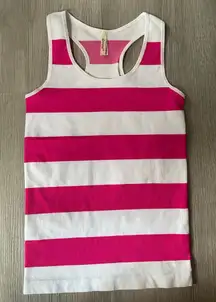NWOT Dorosi Pink and White Striped Y2K Preppy Summer Racerback Tank One Size