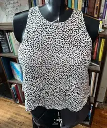 Z Supply cheetah print high neck crop knit M muscle tank