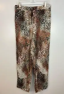 Roseanna Lightweight Leopard/Animal Print Silk Blend Trousers Size Small (UK 36)