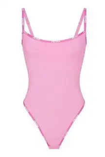 NWT  Pink Cotton Logo Bodysuit-Bubble Gum Multi Size S