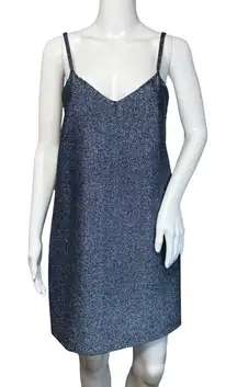 Zara Dress Womens Medium Sparkle Blue Mini Shift Dress‎ Glitter Party Cocktails