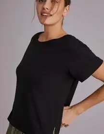 Anthropologie Daily Practice Draped Cut Out Top Sz XS Black