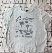 Light Blue Palm Springs Baby Tee Shirt, Woman’s Size XXL.