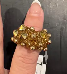 Gold spiked ring #glamour #rave #coachella #supercute #brandnew #urbanoutfitters