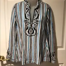 Tory Burch Carine Terry Tunic top or Swim Cover up cotton S NWT
