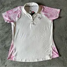 Under Armour‎ Women's Fitted Hear Gear Golf Top Tie Dye Print NWT Size LARGE
