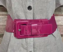 Vintage Retro New York & Co. Pink Wide Stretch Belt Statement Buckle Size L/XL