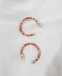 Kendra Scott Beaded Coral Hoop Earrings