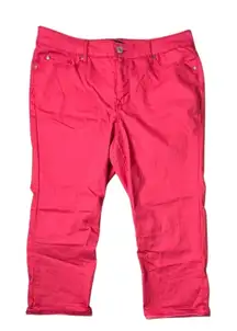Relativity 5 Pocket Cropped‎ Jeans 16 Stretchy Melon Pink NWT Cottage Casual