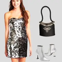 As u wish black/silver sequined dress