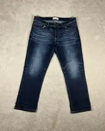 bke payton universal fit mid rise 32 slim straight cropped jeans