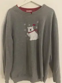 Gray Polar Bear Graphic Sweatshirt