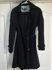 Liz Claiborne size small Black Trench Coat