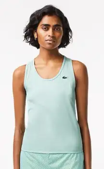 Lacoste Women's Ultra Dry Rib Knit Tank 10/42 Slim Fit NWT Mint