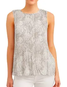 TIME & TRU SNAKESKIN SLEEVELESS KEYHOLE BACK WITH TIES LINED SHEER PLUS XL