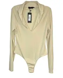 PrettyLittleThing Maternity Recycled Ribbed Polo Body Suit