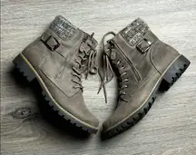 Cliffs by White Mountain “Kelsie” Lace-Up Sweater Cuff Ankle Boots Size 10 M