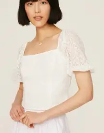 White Lace Top Loana Rent the Runway Off the shoulder size‎ medium