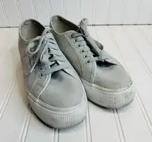 Superga Pale Gray Platform Sneaker Sz 39.5 8.5