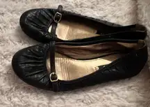 Ecco black leather ballet flats 38 6.5