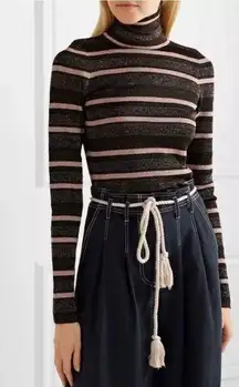 Ulla Johnson stripe metallic turtleneck