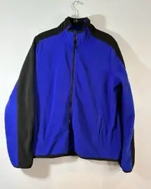 VTG‎ Polo Sport Ralph Lauren Womens XL Fleece Jacket Full Zip Blue/Black Casual