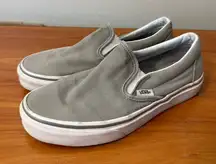 Vans‎ Classic Slip On Canvas Sneaker Shoe Skater Grey Neutral Solid W7