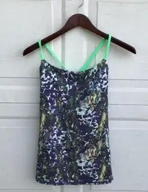 Lululemon  Women’s Tank Dancing Warrior Tank Green Purple Strap Athletic 6