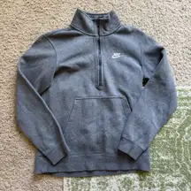 Nike Gray Zip Up Sweater Athletic Style