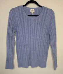 Bay Vintage Y2k Cable Knit Blue Sweater Sz XL Cotton Coastal Fosherman