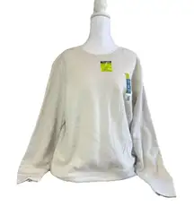 Tek Gear Ultrasoft Fleece Sweater Womens Large Light Gray Ivory Sweatshirt NWT