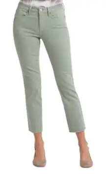 NWT NYDJ Marilyn Ankle Frayed‎ Hems Lily Pad Green Size 14 Tall