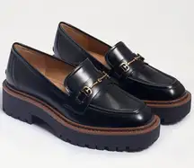 Laura Lug Sole Black & Brown Loafers