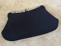 Vintage L & M Spotlight dark
Blue Silver Rhinestone clutch bag