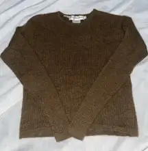 jh collectibles sweater 100% Merino Wool Size L Brown 