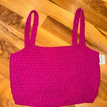 Saltwater luxe Kenan net midi crop top tank‎ fuchsia NWT size small boho