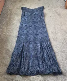 R&M Richards Blue Maxi Lace Sequin Dress SIZE 16
