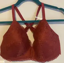 Maroon Racerback Lace Bralette