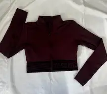 Nike cropped maroon zip up longsleeve size women’s medium