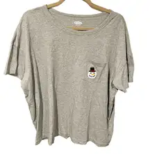 Old Navy Size XL Grey Snow Man Funny Graphic Crewneck Tshirt NEW NWT