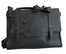 Ecosusi Black Satchel Crossbody Bag Bow Accent Women's Handbag Purse EUC