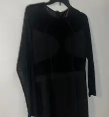 Black Sheer Top long sleeve Jumpsuit