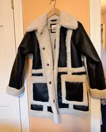 Abercrombie vegan leather long jacket 