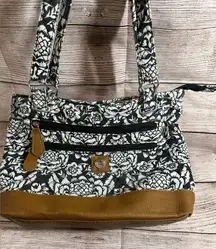STONE NY lightweight quilted black & white purse. Great‎ size w/ 2 pockets